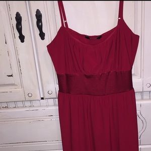 Spaghetti-Strapped Blood Red Dress